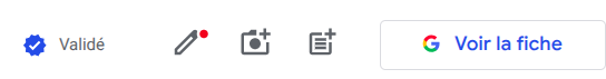 Bouton Modifier la fiche dans le panneau de gestion affiché sous la recherche Google